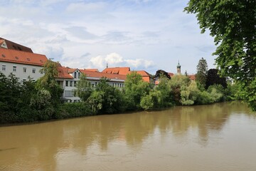 Blick in die Altstadt von Rottenburg am Neckar in Baden-Württemberg	