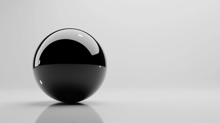 A shiny black sphere with a reflective surface.