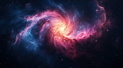 Obraz premium Colorful swirling nebula in deep space