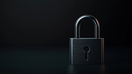 Fototapeta premium A dark, minimalist image of a padlock, symbolizing security, protection, and confidentiality.