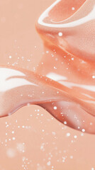 Fototapeta premium Fluid abstract design with pink and white swirls and bubbles for modern art decor