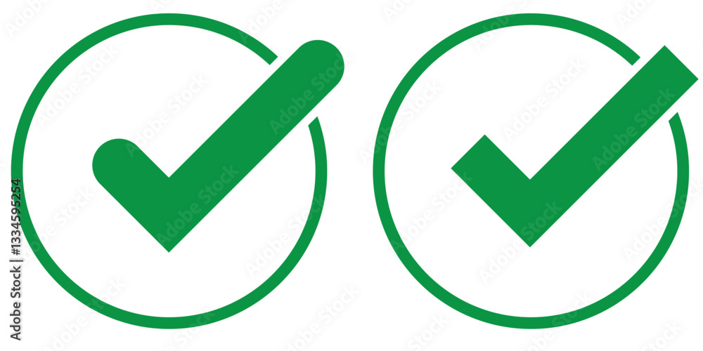 Poster green check mark icon. check mark vector icon. checkmark illustration. vector symbols set ,green che