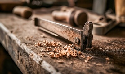 Wood Shave on Workbench