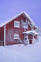 Fairytale winter landscape in Skaraborg Sweden one day before Christmas