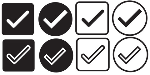 Black check mark icon. Tick symbol, tick icon vector illustration. 1176