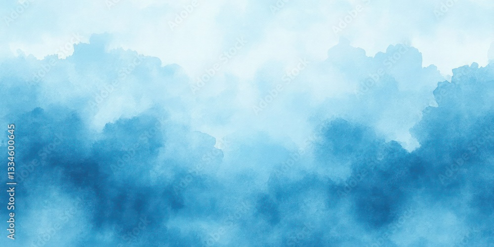Poster blue watercolor abstract texture with light splashes and gentle blending for design background