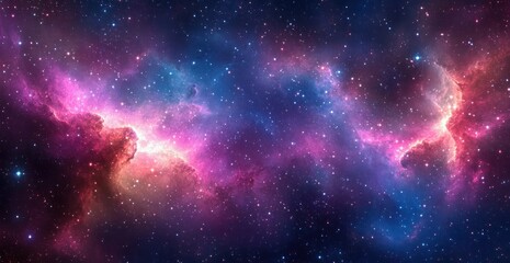 Fototapeta premium Vibrant Cosmic Nebula Colorful Galaxy Star Background Fantasy Art