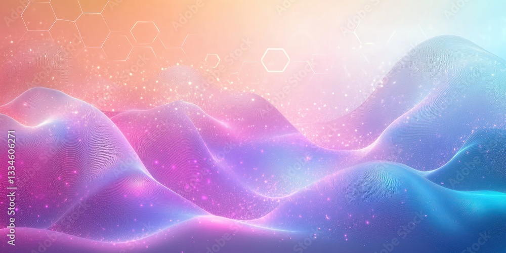 Poster abstract hexagonal patterns in health care and medical science innovation concept design