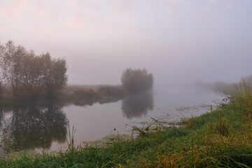 morning mist over the river