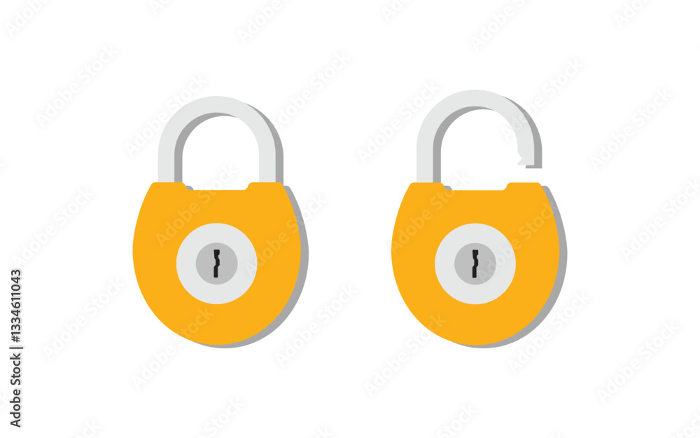 Aufkleber lock icon set. padlock open and closed. locked and unlocked icon. security symbol. vector illustrati