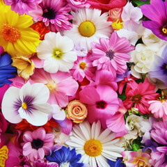 Pink and white flowers background