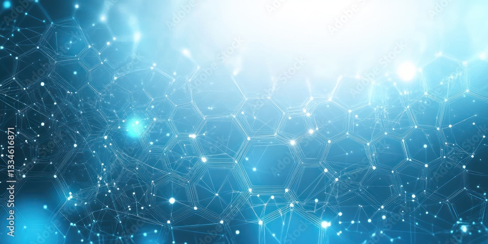 Poster futuristic medical science background with hexagonal patterns and technology design