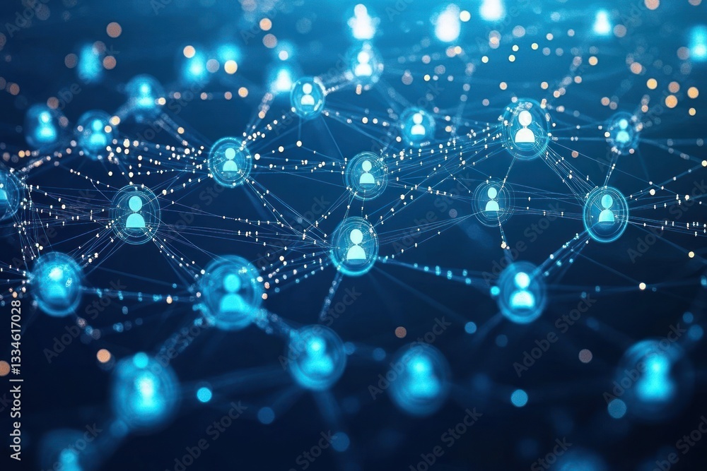 Poster futuristic digital network connection concept for global communication and teamwork in technology an