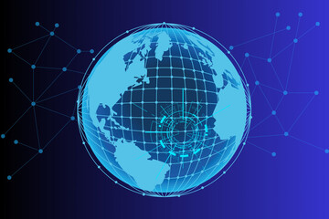 Naklejka premium globe on blue background