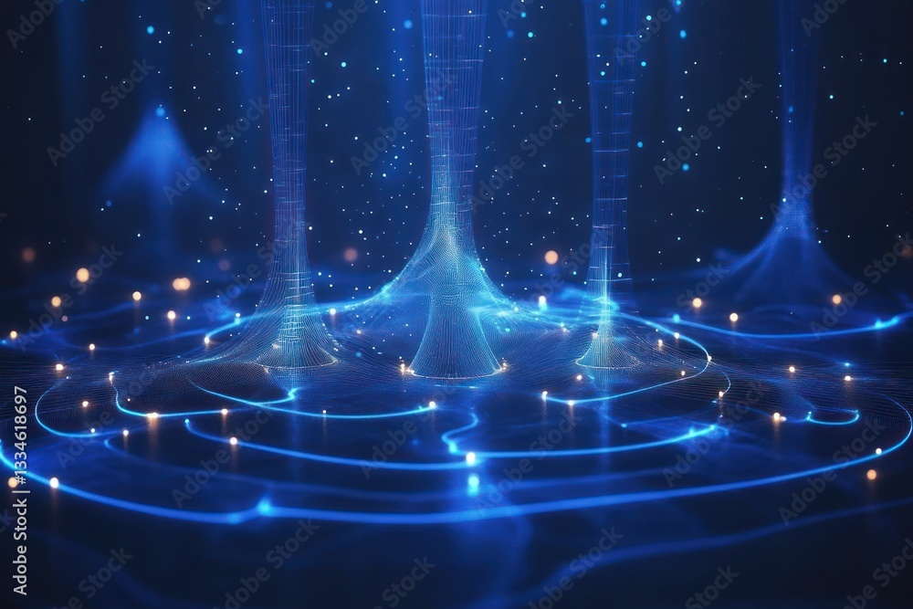 Poster network connection visualization for big data and social communication in global technology and inno