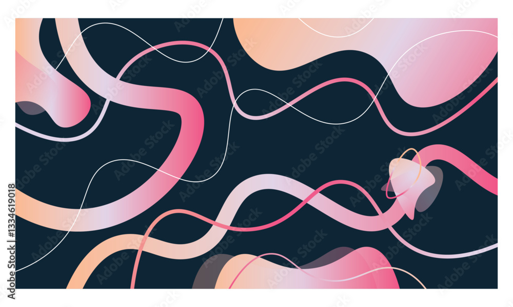 Poster curved line template background design, colourful vector pattern design, abstract background design