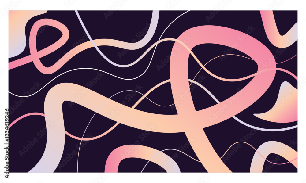 Poster abstract colorful background design, gradient color curved line design, abstract modern template