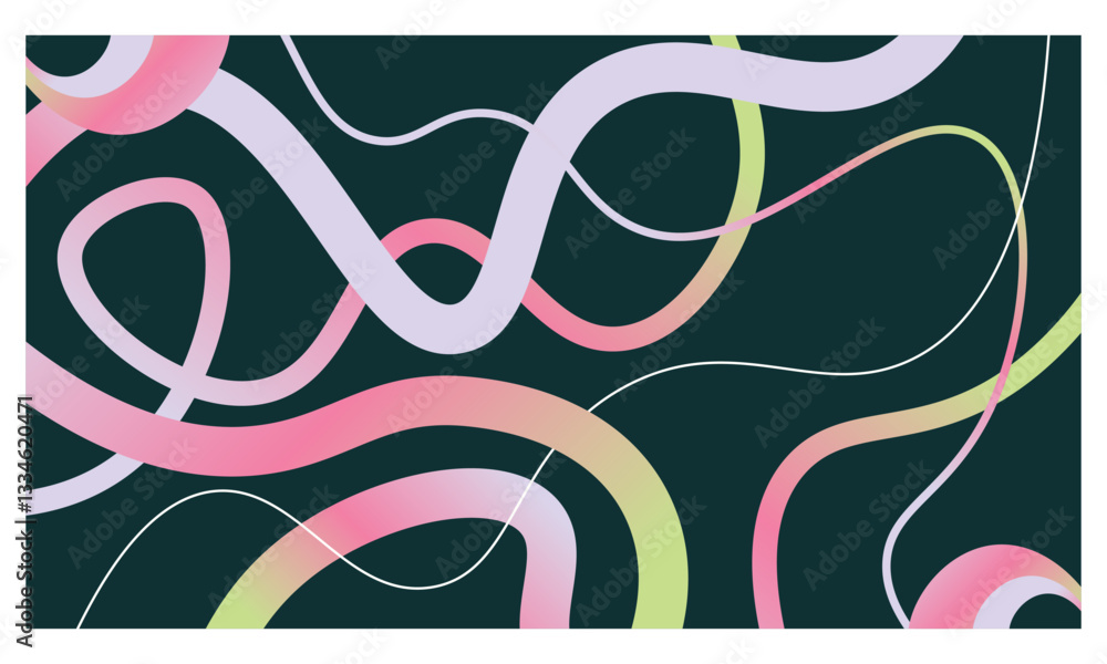 Poster abstract colorful background design, gradient color curved line design, abstract modern template