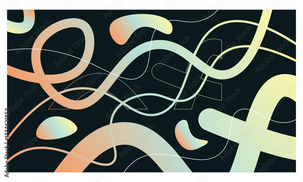 Poster abstract colorful background design, gradient color curved line design, abstract modern template
