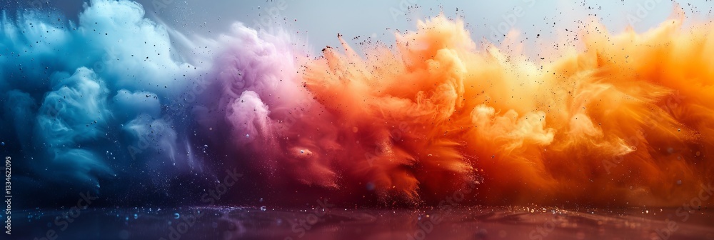 Poster dramatic abstract background featuring a vibrant explosion of contrasting colors creating a dynamic 