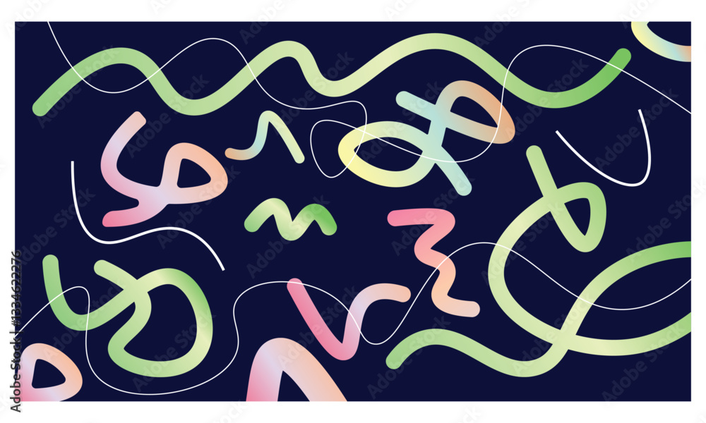 Poster abstract colorful background design, gradient color curved line design, abstract modern template