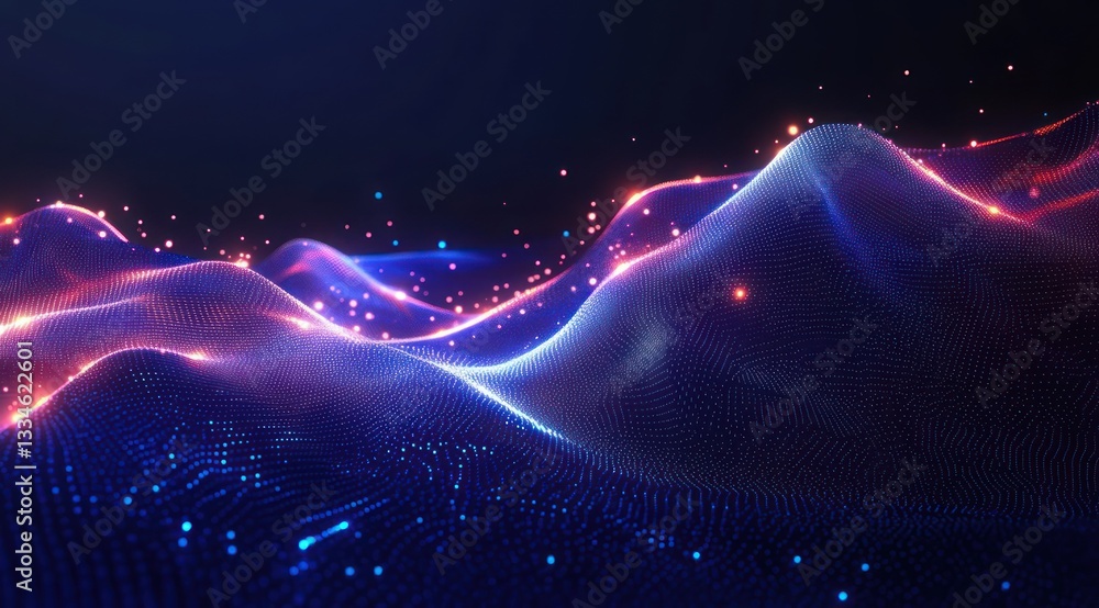 Aufkleber digital abstract technology background with glowing blue lines and nodes in a futuristic style