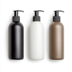 Luxury organic haircare products in matte glass bottles, high-end organic haircare products with soft neutral tones, premium organic haircare products for eco-conscious consumers
