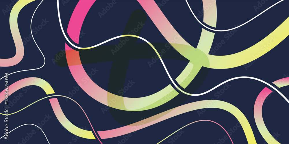 Poster abstract colorful background design, gradient color curved line design, abstract modern template