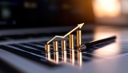 A rising graph symbolizes growth and success in business analysis and strategy.