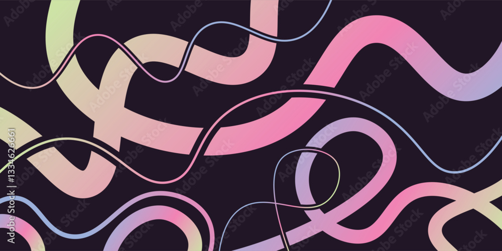 Poster abstract colorful background design, gradient color curved line design, abstract modern template
