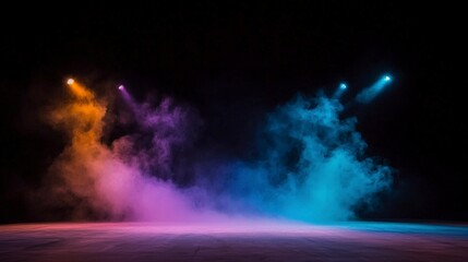 Dramatic Stage Lighting  Smoke  Color  Empty Stage  Spotlight  Background