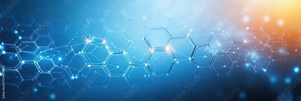 Aufkleber abstract hexagonal molecular structure background for health care and medical innovation in science 