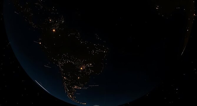 A glowing digital Earth slowly fades to black as if a giant screen is going to sleep. A timer counts down the 60 minutes of Earth Hour. abstract background with space