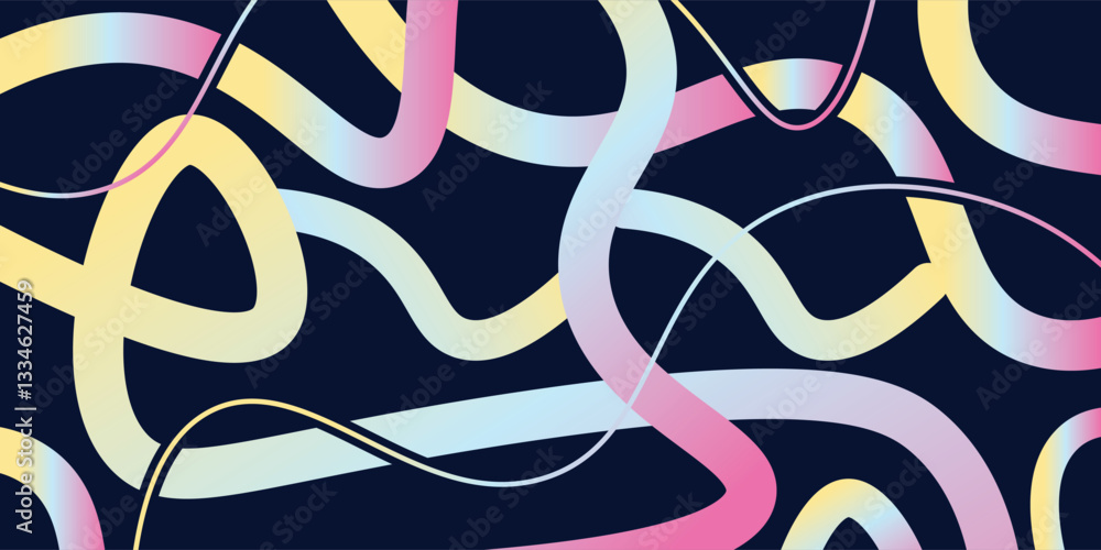 Poster abstract colorful background design, gradient color curved line design, abstract modern template