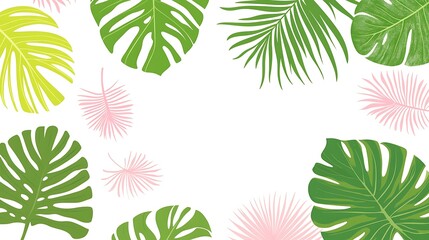 Fototapeta premium Elegant botanical background featuring colorful tropical leaves decoration style