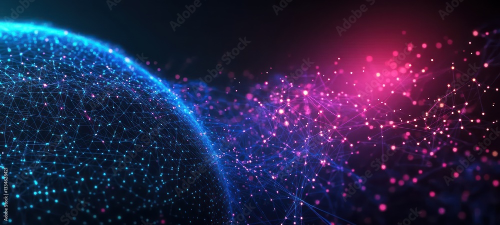Aufkleber futuristic digital network design with glowing circuit elements and quantum technologies