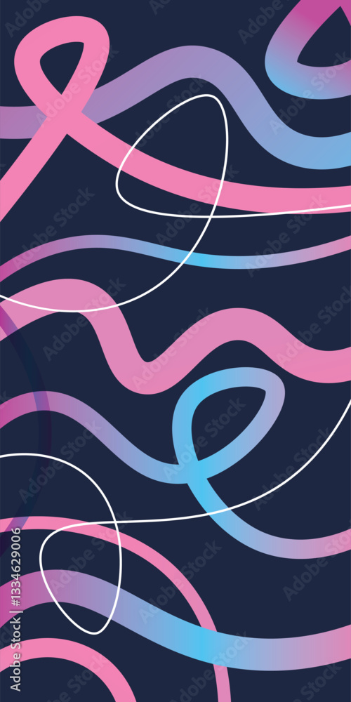 Poster abstract colorful background design, gradient color curved line design, abstract modern template