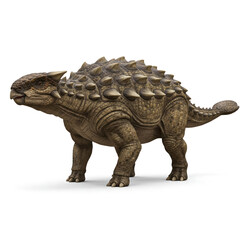 ankylosaur left side view isolated on white