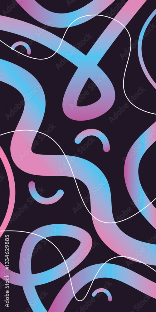 Poster abstract colorful background design, gradient color curved line design, abstract modern template