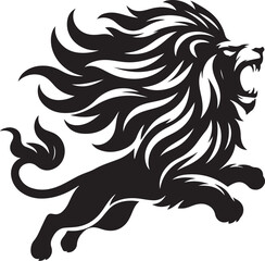 Obraz premium Lion Silhouette Vector Bundle | Premium Roaring King Design Pack
