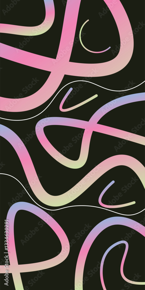 Poster abstract colorful background design, gradient color curved line design, abstract modern template