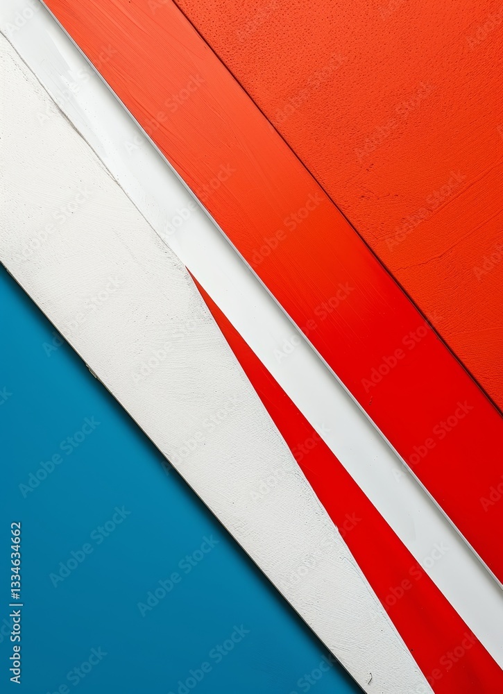 Aufkleber minimalist composition with red and blue colors on white background with clean lines and simple shap
