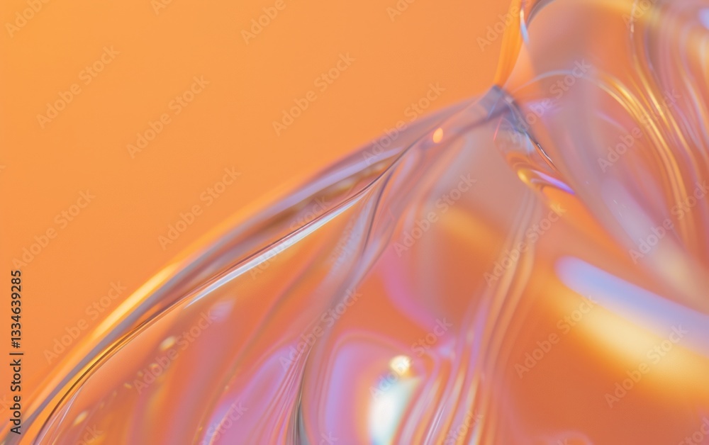 Poster minimalist holographic background with smooth forms and clean lines