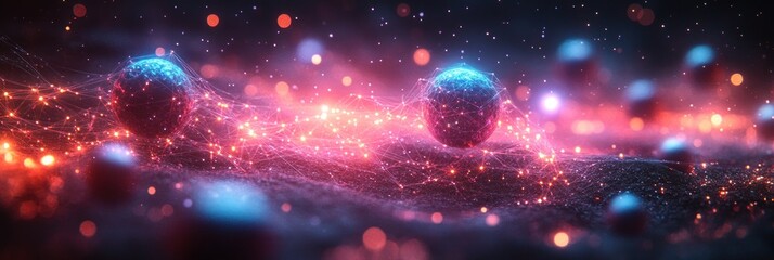 Futuristic Molecular Structures Background Abstract Digital Visualization