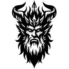 Silhouette of an angry devil