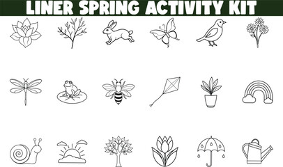 Obraz premium Spring Liner Art Activity Kit Nature, Animals, and Fun