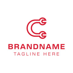 Letter C Wrench Logo, ideal for automotive, repair, or engineering industries