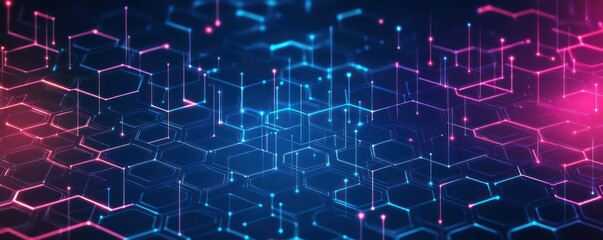 Abstract Geometric Background for Healthcare and Medical Innovation with Hexagonal Shapes and Vibrant Gradients