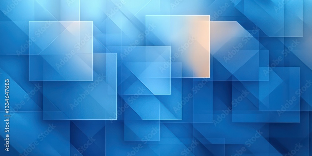 Poster abstract blue geometric design with soft lighting modern background digital art gradient texture