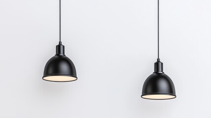 Obraz premium Modern Black Pendant Lights, Minimalist Interior Design